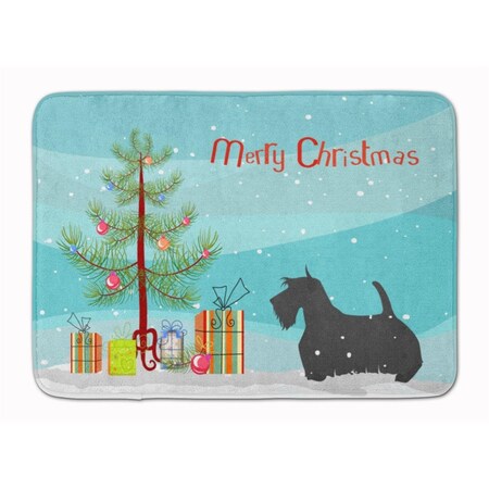 Carolines Treasures Scottish Terrier Merry Christmas Tree Machine Washable Memory Foam Mat BB2987RUG